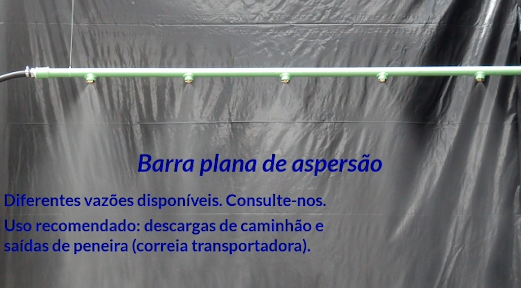 Demonstração da barra plana de aspersão em ação