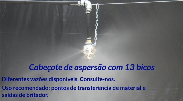 Demonstração do cabeçote de aspersão com 13 bicos em ação